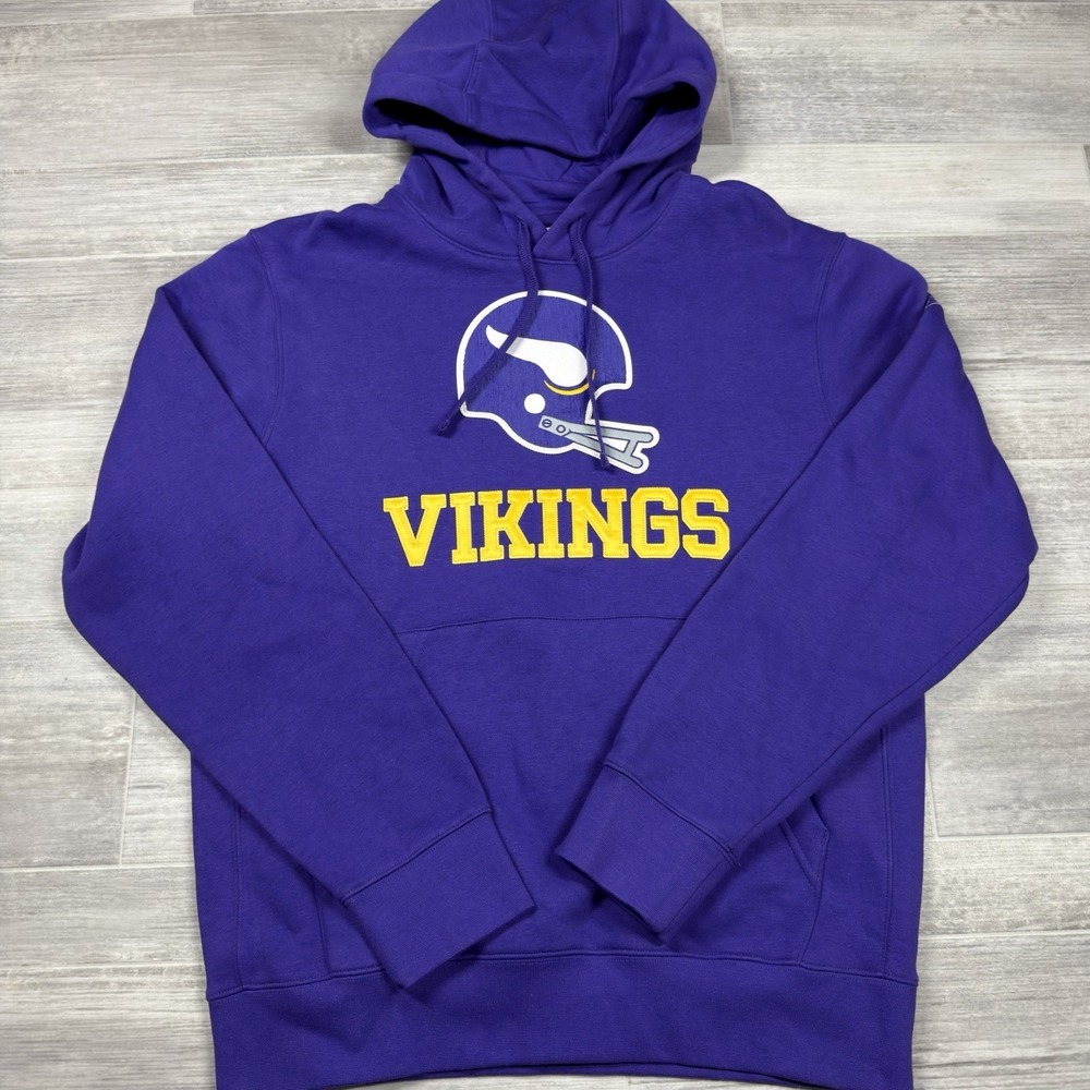Minnesota Vikings Nike Rewind Long Sleeve Purple Hoodie Sweatshirt Men's Small